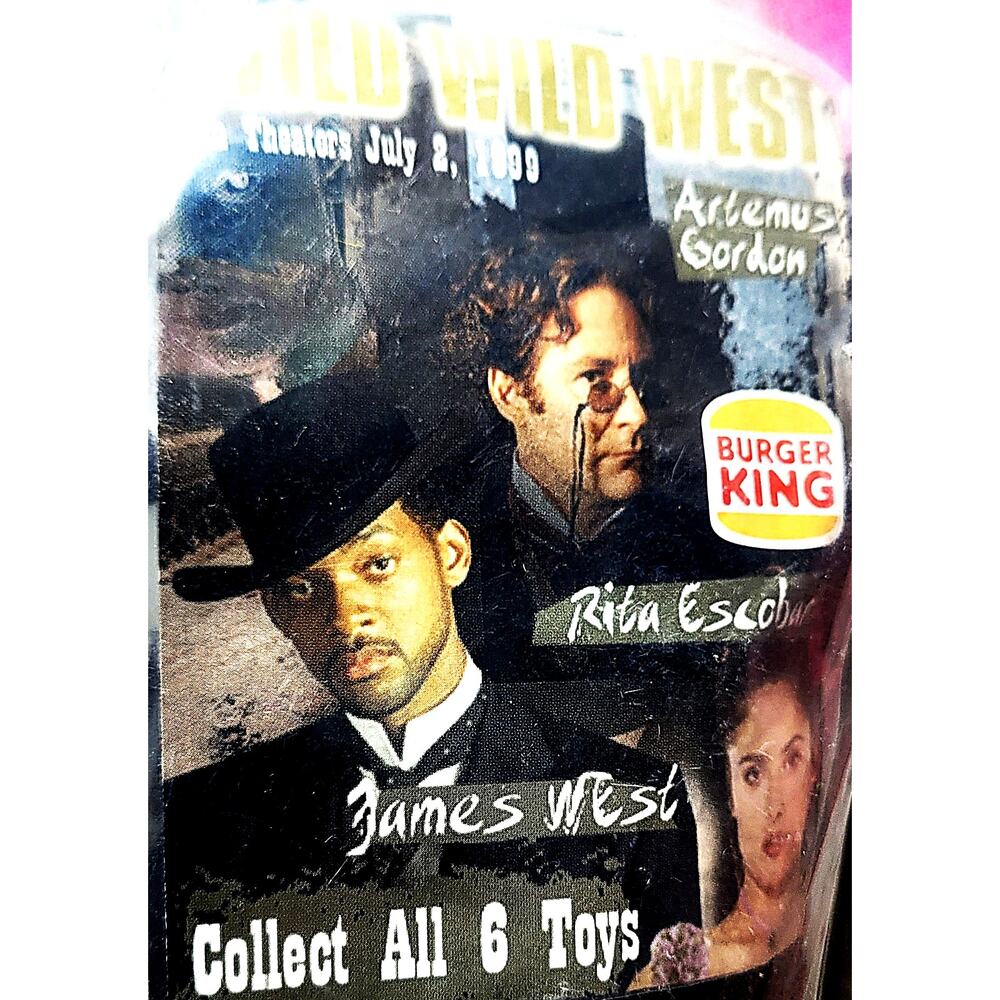 1999 VNTG Big Kid's Meal Toy of Wild Wild West #3 James West & Horse Burger King